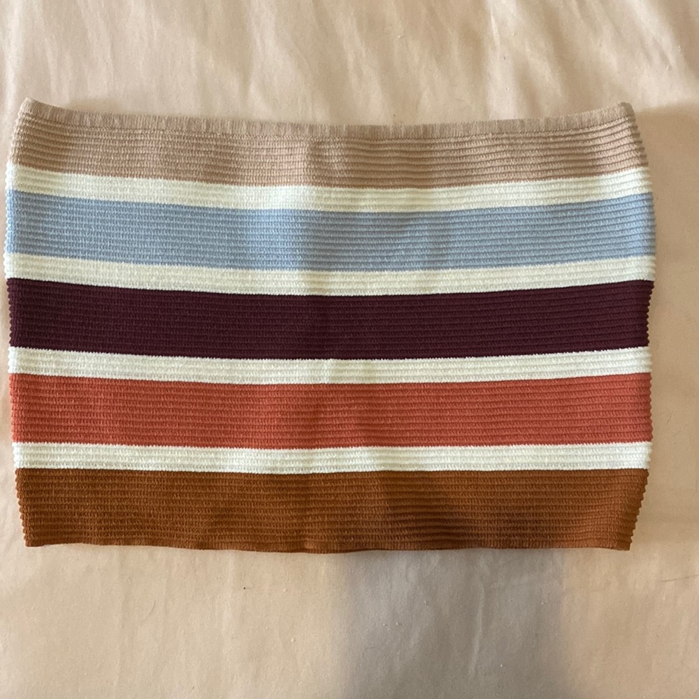 striped OU tube top